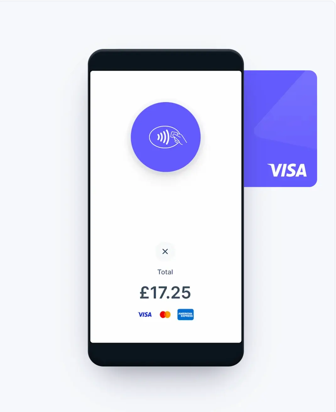 Smartphone accepting a contactless donation using Tap to Pay